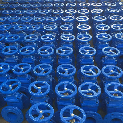 DIN3352 F4 Gate Valve, Ductile Iron GGG40, DN65, PN10, Blue